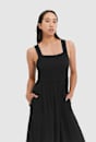 Lucy Shirred Midi Dress