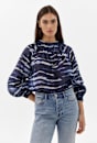 Ramie Tie Dye Long Sleeve Blouse