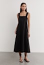Kiki Elastic Strap Linen Dress