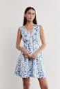 Ila Linen Mosaic Mini Dress