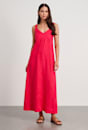 Sara Linen Midi Dress