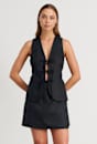 Sophie Linen Ribbon Vest