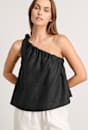 Ariel One Shoulder Linen Top