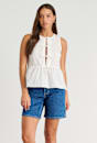 Poplin Sleeveless Tie Top