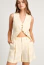 Kayla Linen Pleat Shorts