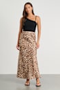 Leopard Linen Bias Skirt
