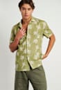 Andre Linen Cotton Print Shirt