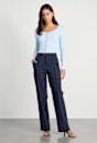 Gia Pinstripe Tuck Pant