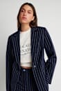 Gia Relaxed Pinstripe Blazer