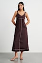 Sara Linen Midi Dress