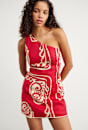 Ceezee Asymmetric Linen Mini Dress