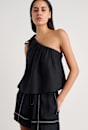 Ariel One Shoulder Linen Top