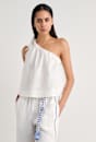 Ariel One Shoulder Linen Top