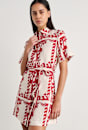 Wave Linen Shirt Dress