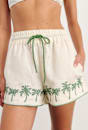 Palm Embroidered Short