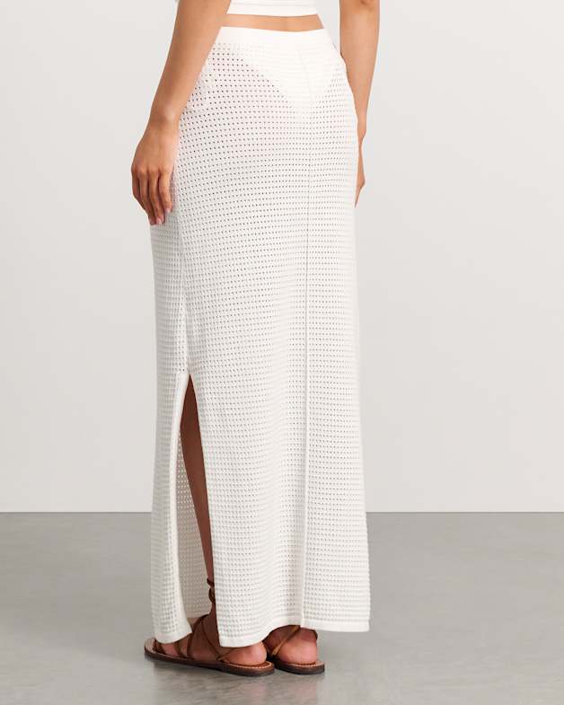 Beverley Knit Skirt in White | JAG