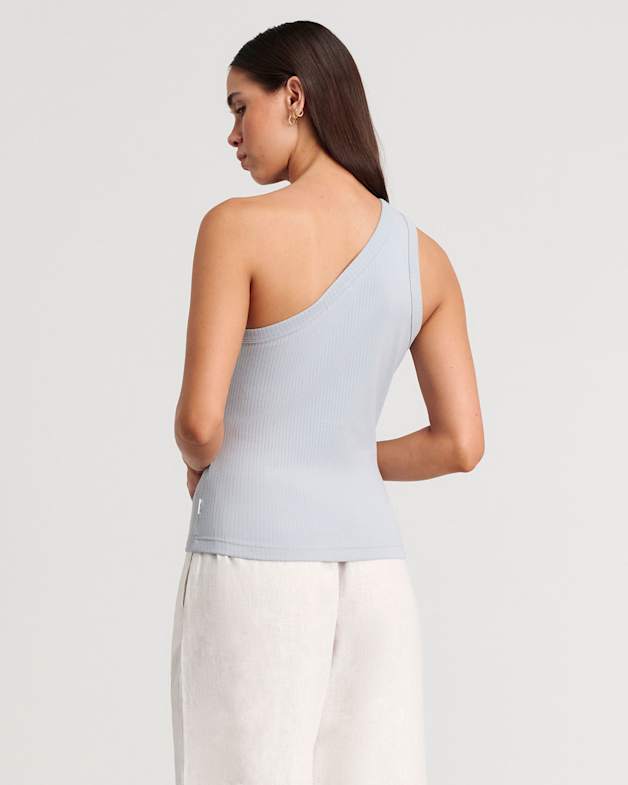 Wendy One Shoulder Tank in Light Blue | JAG
