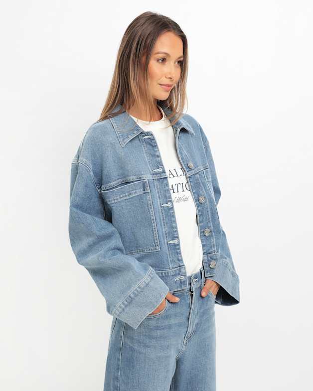 【in a row】Vintage Washed Denim Jacket denim-jacket-vintage-blue-wash