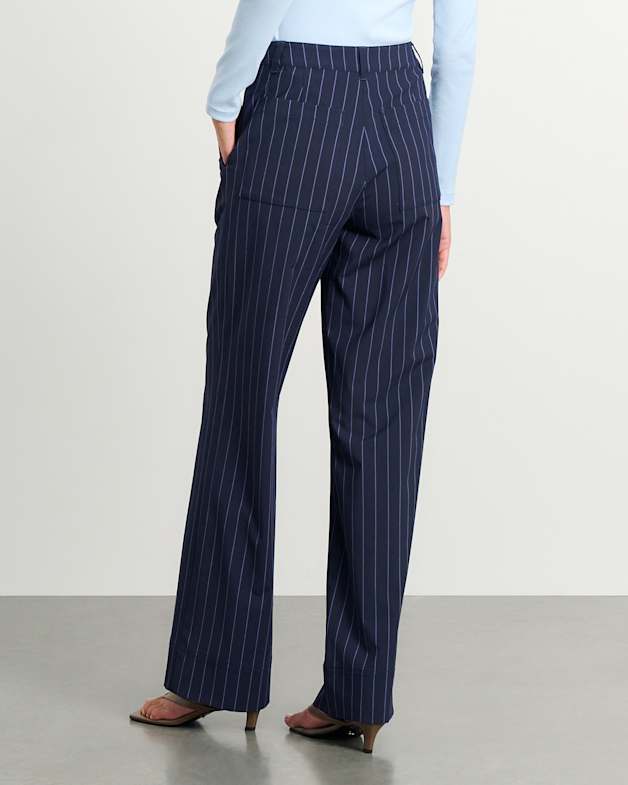 Gia Pinstripe Tuck Pant
