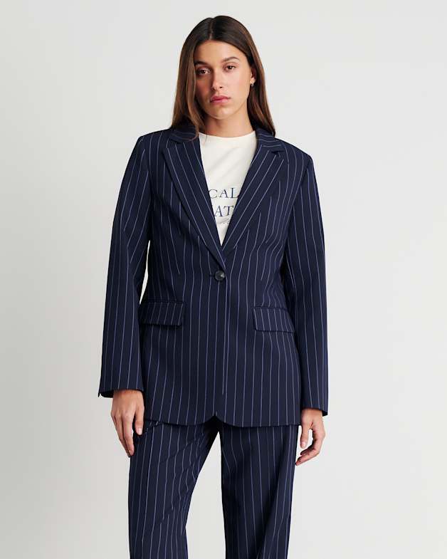 Gia Relaxed Pinstripe Blazer