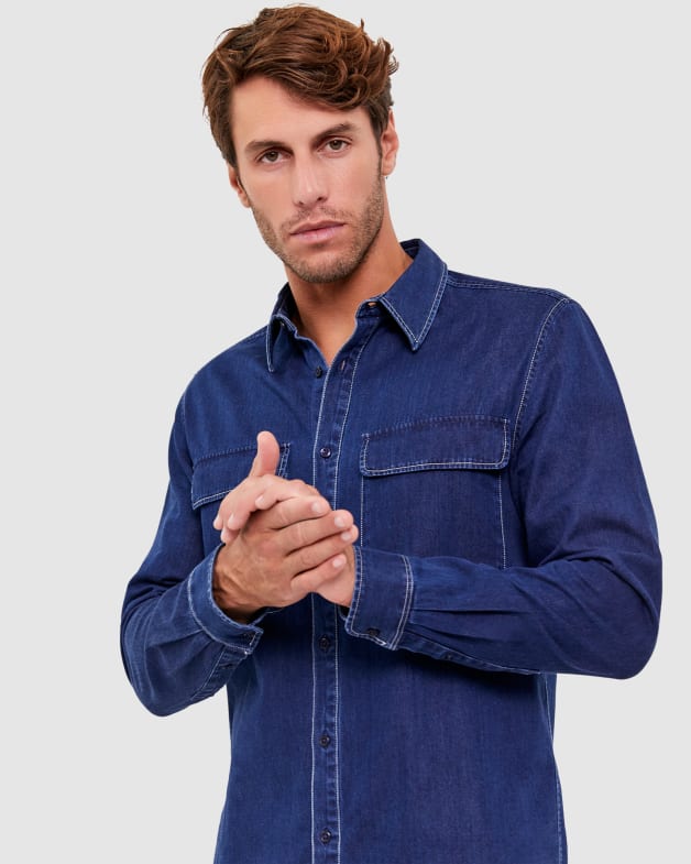 Raw denim shop shirt mens