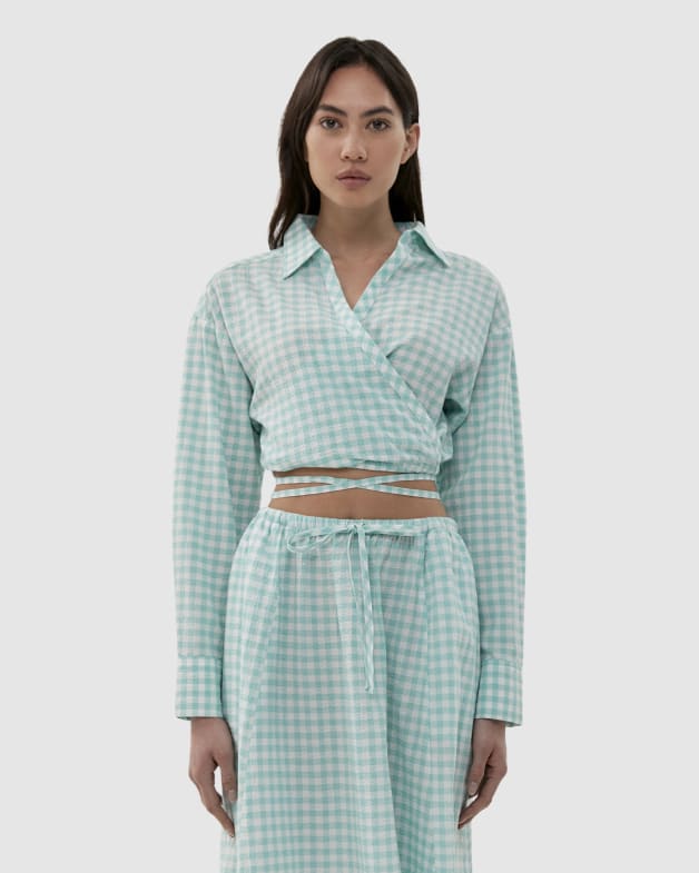 Picnic Wrap Top in Mint JAG