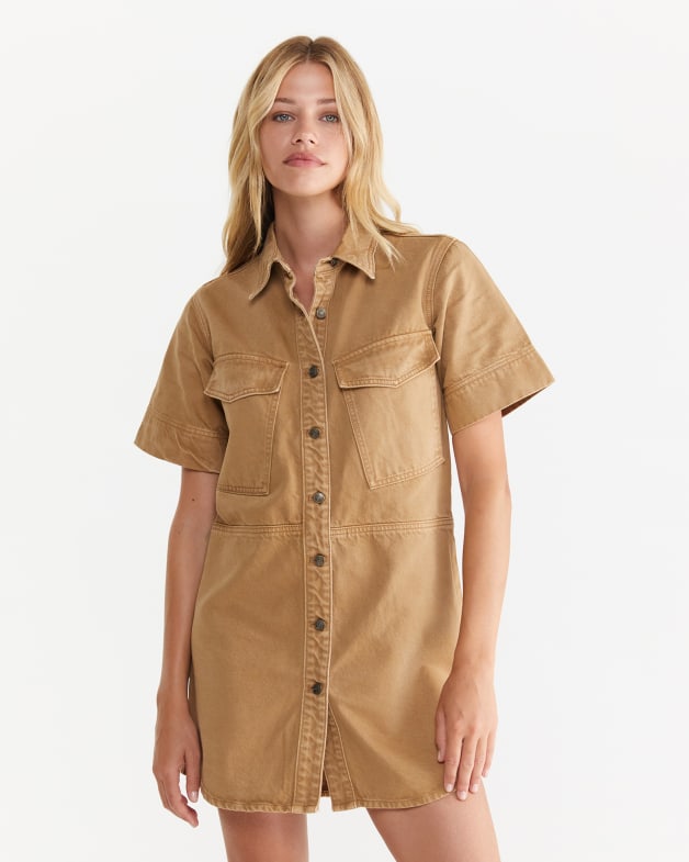 Denim cap sleeve on sale dress
