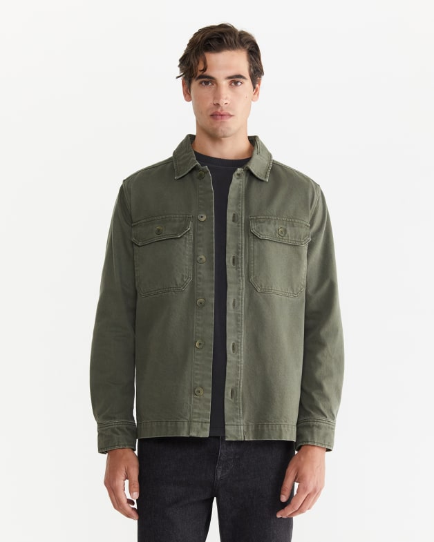 Gray shirt jacket discount