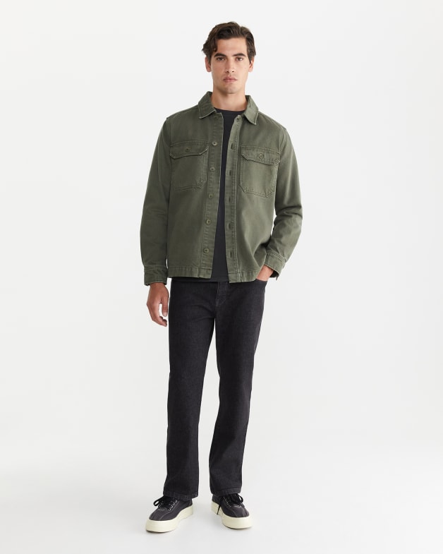 Khaki shirt jacket top