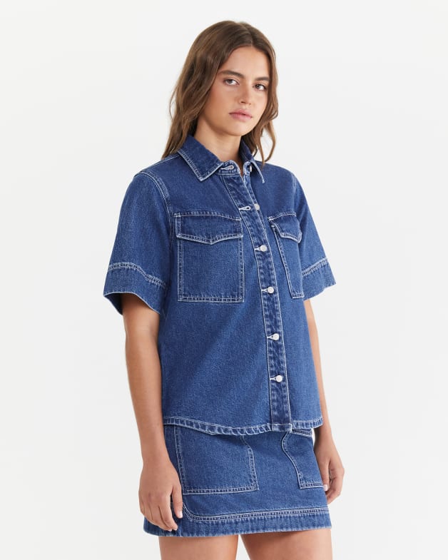 Half sleeve clearance denim shirts