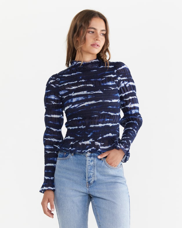 Long sleeve tie dye top sale