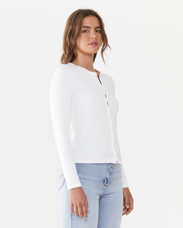 Long white cotton cardigan on sale