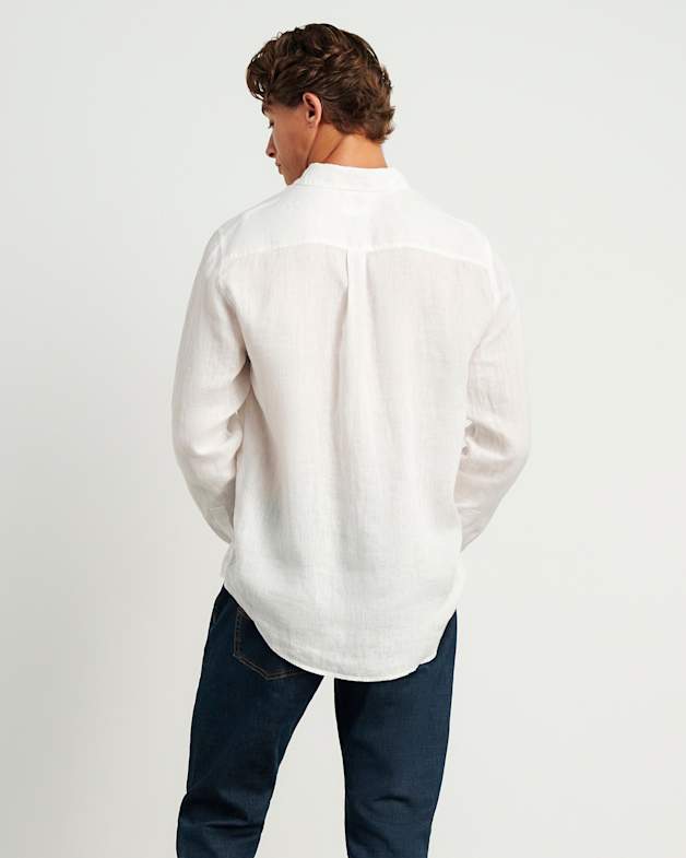 Hux Linen Shirt in White JAG