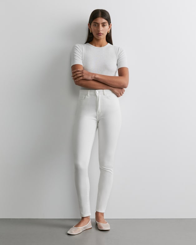 Rosie High Rise Skinny Jeans in White JAG