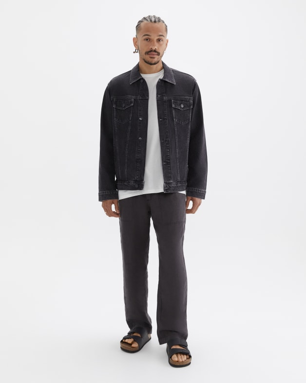 A black jean jacket clearance