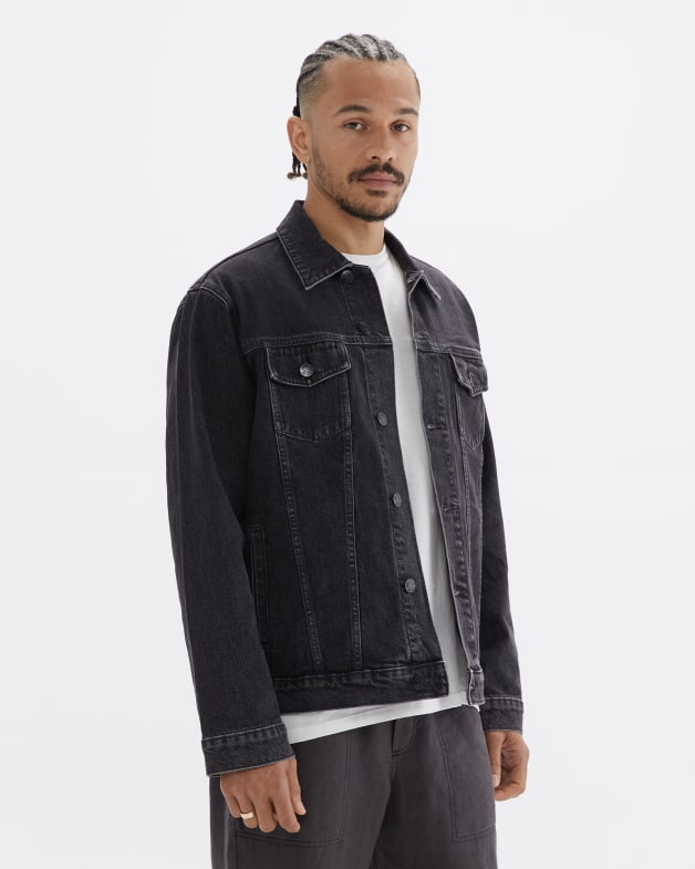 The Unisex Denim Jacket in Washed Black JAG
