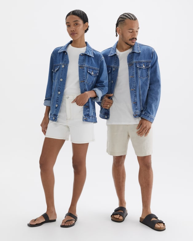 Denim shorts discount with denim jacket