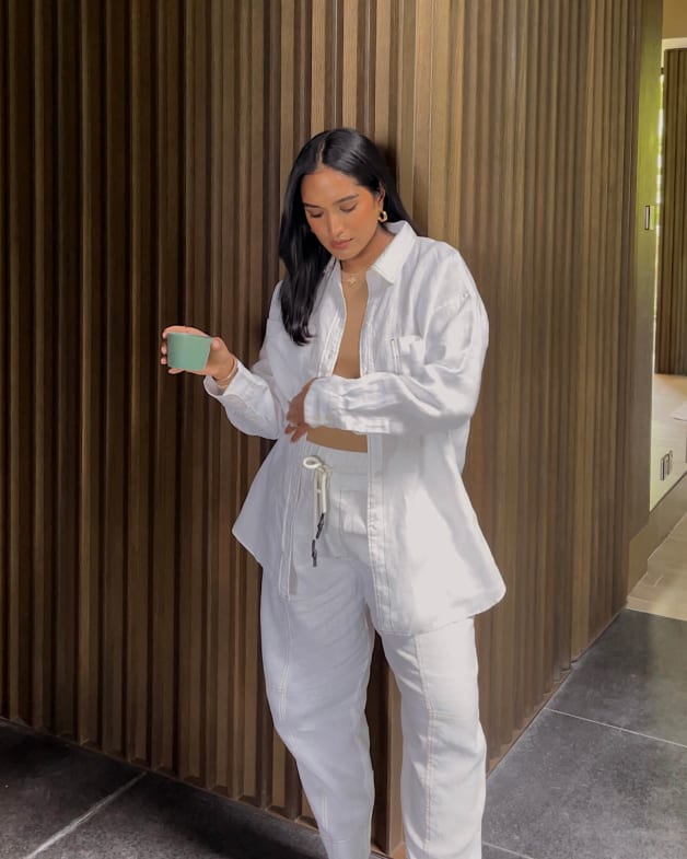 White linen pull on best sale pants