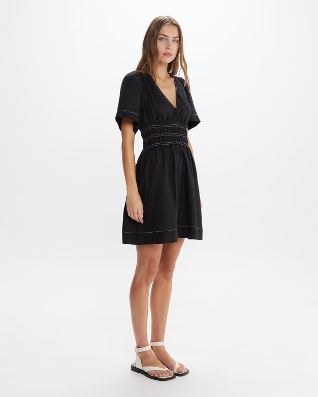V neck mini top dress