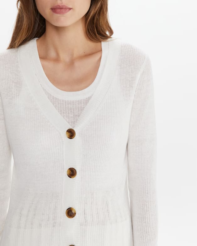 Ellie Linen Rib Knit Cardigan JAG