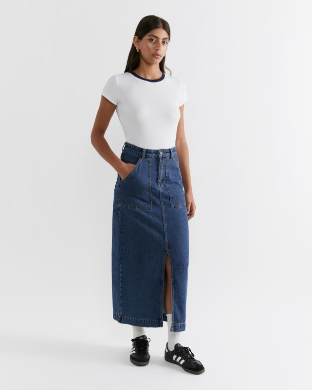 Mackenzie Column Denim Skirt