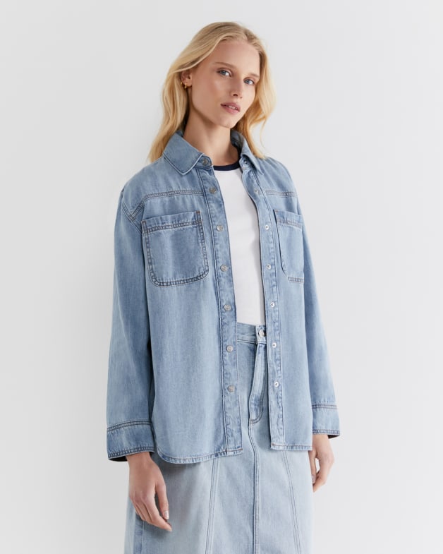 relaxed denim shirt