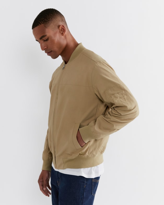 Ford Nylon Twill Bomber in Sand | JAG Ford Nylon Twill Bomber in Sand | JAG