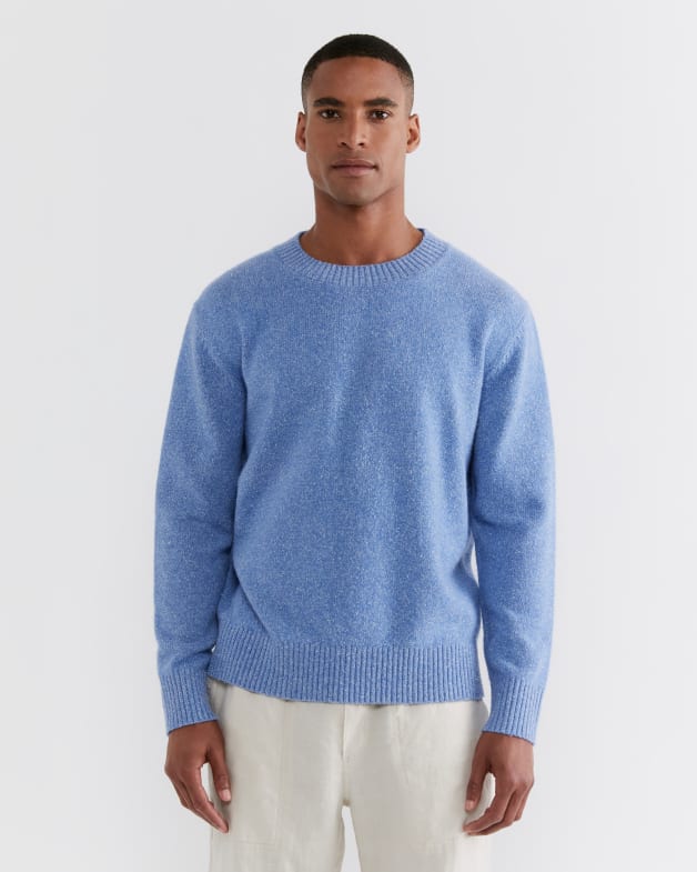 Tanner Wool Crew Knit in Sky Blue JAG