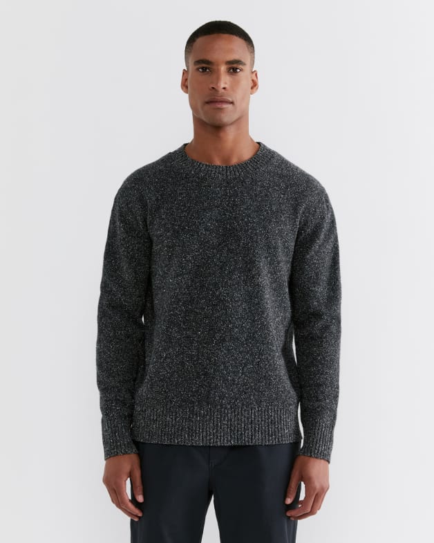 Tanner Wool Crew Knit in Charcoal JAG