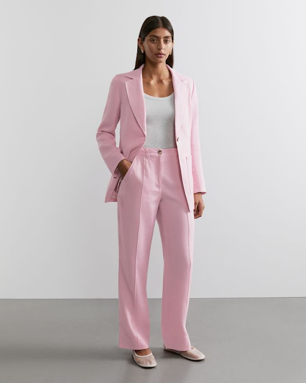Kayla Linen Blazer in Pink JAG