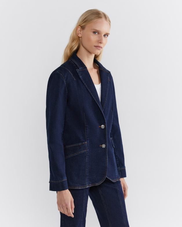 Michelle Denim Blazer in Raw Wash JAG