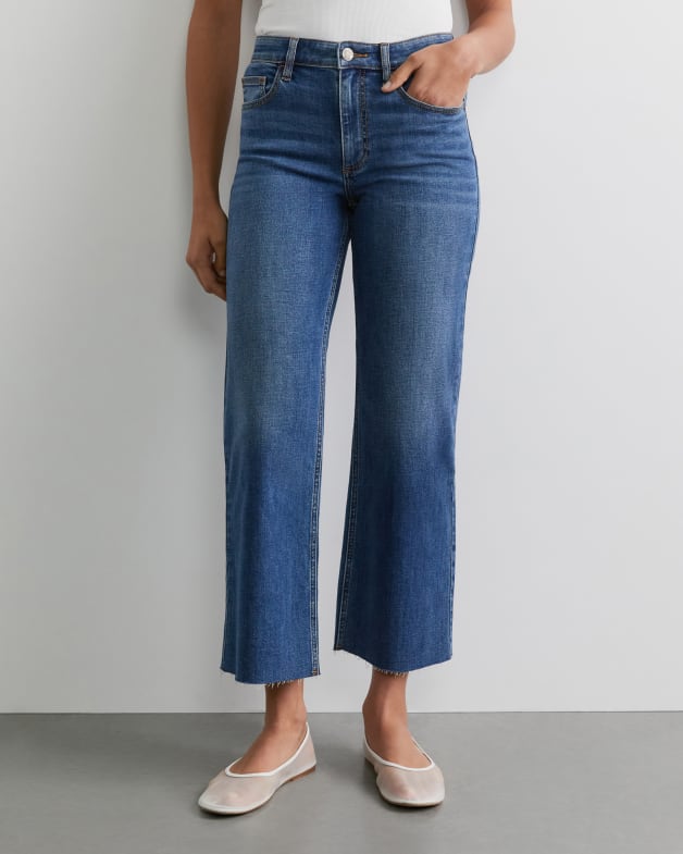 Bianca Wide Leg Crop Jean in Bandit Wash JAG