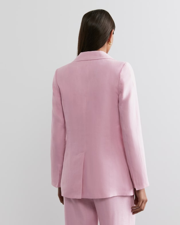 Pink linen jacket womens shop