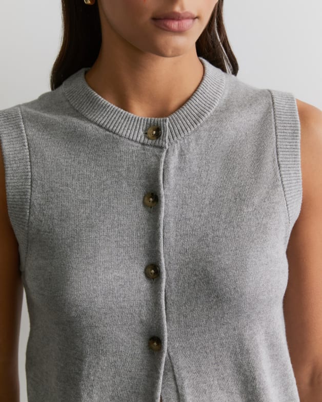 Grey knit vest best sale